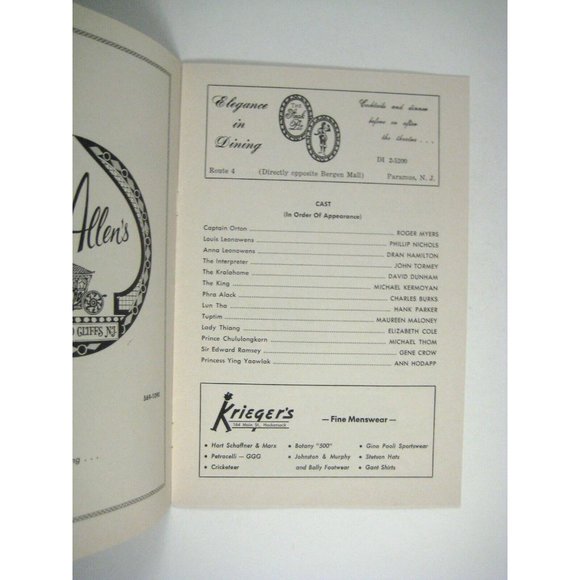 King and I Playhouse Theatre Mall Program 1967 New Jersey Kermoyan Dran Hamilton - Picture 3 of 6